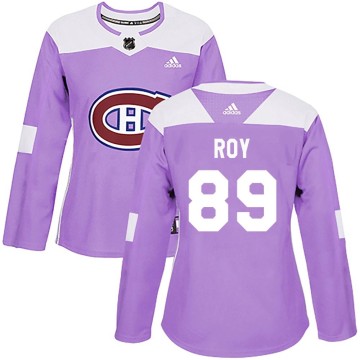 Authentic Adidas Women's Joshua Roy Montreal Canadiens Fights Cancer Practice Jersey - Purple