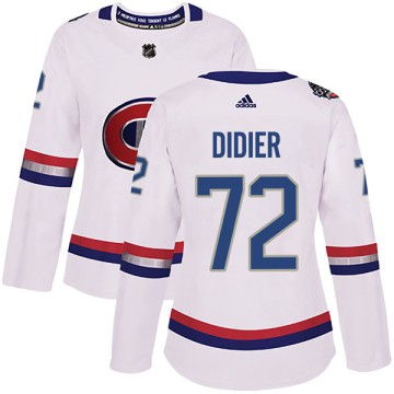 Authentic Adidas Women's Josiah Didier Montreal Canadiens 2017 100 Classic Jersey - White