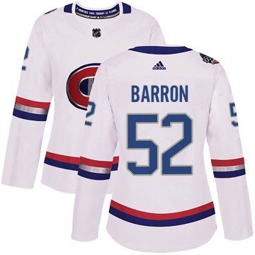 Authentic Adidas Women's Justin Barron Montreal Canadiens 2017 100 Classic Jersey - White