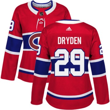 Authentic Adidas Women's Ken Dryden Montreal Canadiens Home Jersey - Red