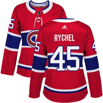 Authentic Adidas Women's Kerby Rychel Montreal Canadiens Home Jersey - Red