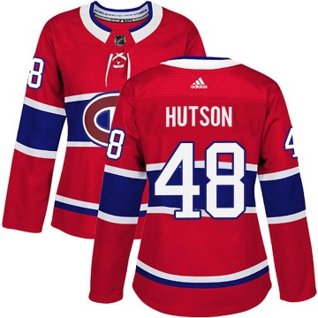 Authentic Adidas Women's Lane Hutson Montreal Canadiens Home Jersey - Red
