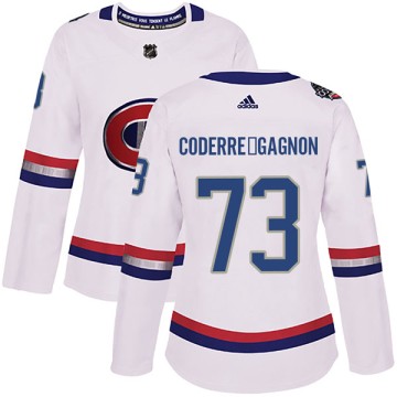 Authentic Adidas Women's Mathieu Coderre-Gagnon Montreal Canadiens 2017 100 Classic Jersey - White