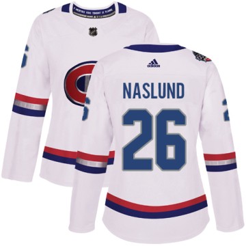 Authentic Adidas Women's Mats Naslund Montreal Canadiens 2017 100 Classic Jersey - White