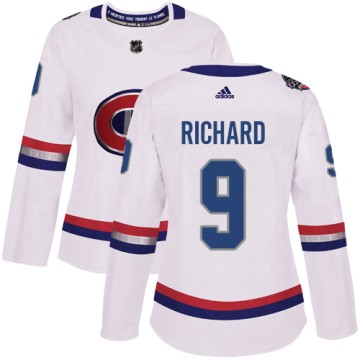 Authentic Adidas Women's Maurice Richard Montreal Canadiens 2017 100 Classic Jersey - White