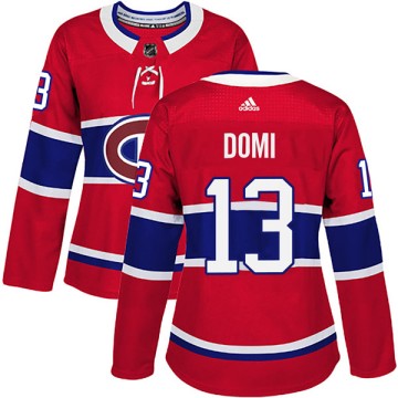 Authentic Adidas Women's Max Domi Montreal Canadiens Home Jersey - Red