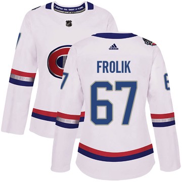 Authentic Adidas Women's Michael Frolik Montreal Canadiens 2017 100 Classic Jersey - White