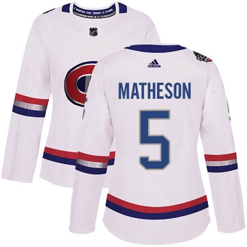 Authentic Adidas Women's Mike Matheson Montreal Canadiens 2017 100 Classic Jersey - White