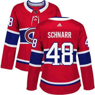 Authentic Adidas Women's Nathan Schnarr Montreal Canadiens Home Jersey - Red