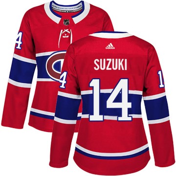 Authentic Adidas Women's Nick Suzuki Montreal Canadiens Home Jersey - Red
