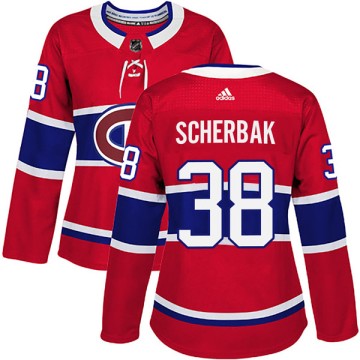 Authentic Adidas Women's Nikita Scherbak Montreal Canadiens Home Jersey - Red