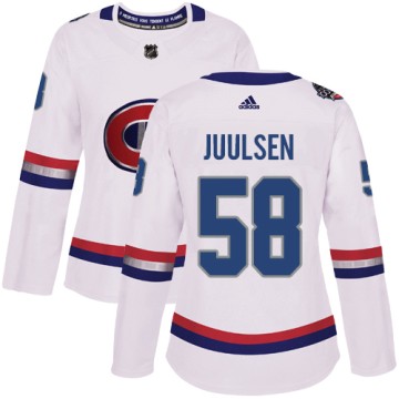 Authentic Adidas Women's Noah Juulsen Montreal Canadiens 2017 100 Classic Jersey - White