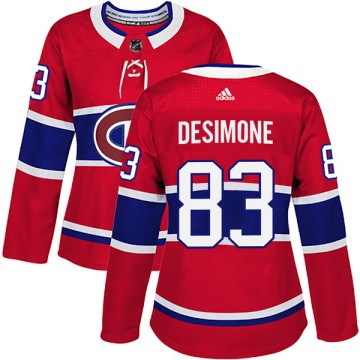 Authentic Adidas Women's Philip DeSimone Montreal Canadiens Home Jersey - Red