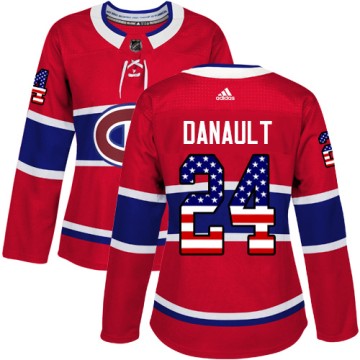 Authentic Adidas Women's Phillip Danault Montreal Canadiens USA Flag Fashion Jersey - Red