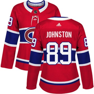 Authentic Adidas Women's Ryan Johnston Montreal Canadiens Home Jersey - Red