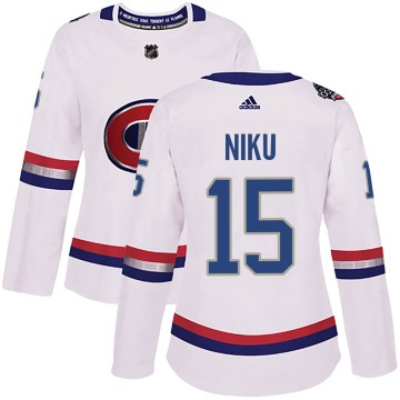 Authentic Adidas Women's Sami Niku Montreal Canadiens 2017 100 Classic Jersey - White