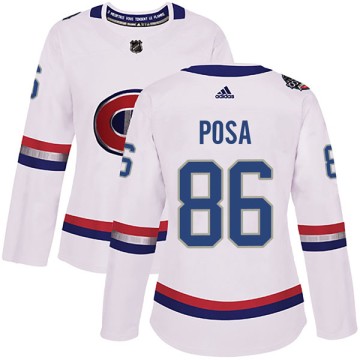 Authentic Adidas Women's Saverio Posa Montreal Canadiens 2017 100 Classic Jersey - White
