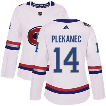 Authentic Adidas Women's Tomas Plekanec Montreal Canadiens 2017 100 Classic Jersey - White