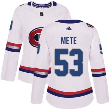 Authentic Adidas Women's Victor Mete Montreal Canadiens 2017 100 Classic Jersey - White