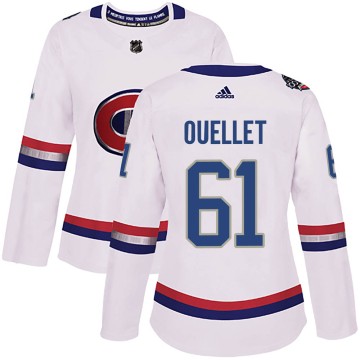 Authentic Adidas Women's Xavier Ouellet Montreal Canadiens 2017 100 Classic Jersey - White