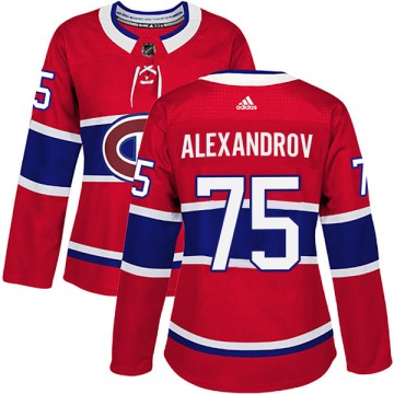 Authentic Adidas Women's Yury Alexandrov Montreal Canadiens Home Jersey - Red