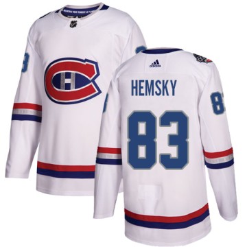 Authentic Adidas Youth Ales Hemsky Montreal Canadiens 2017 100 Classic Jersey - White