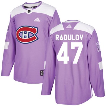 Authentic Adidas Youth Alexander Radulov Montreal Canadiens Fights Cancer Practice Jersey - Purple