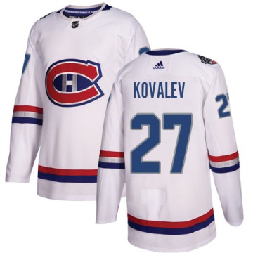 Authentic Adidas Youth Alexei Kovalev Montreal Canadiens 2017 100 Classic Jersey - White