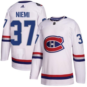 Authentic Adidas Youth Antti Niemi Montreal Canadiens 2017 100 Classic Jersey - White