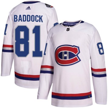 Authentic Adidas Youth Brandon Baddock Montreal Canadiens 2017 100 Classic Jersey - White