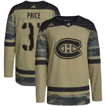 Authentic Adidas Youth Carey Price Montreal Canadiens Military Appreciation Practice Jersey - Camo