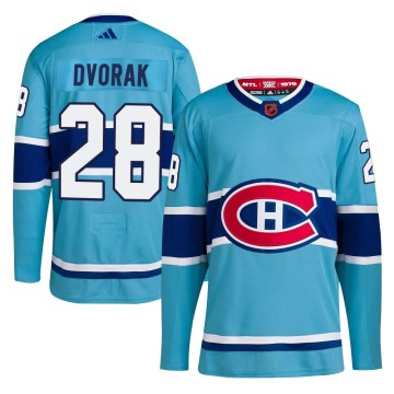 Authentic Adidas Youth Christian Dvorak Montreal Canadiens Reverse Retro 2.0 Jersey - Light Blue