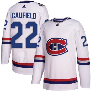 Authentic Adidas Youth Cole Caufield Montreal Canadiens 2017 100 Classic Jersey - White