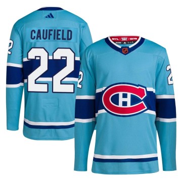 Authentic Adidas Youth Cole Caufield Montreal Canadiens Reverse Retro 2.0 Jersey - Light Blue