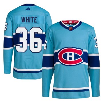Authentic Adidas Youth Colin White Montreal Canadiens Reverse Retro 2.0 Jersey - Light Blue
