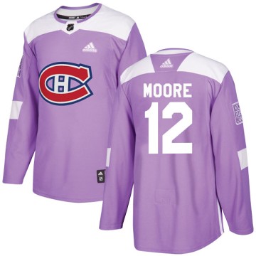 Authentic Adidas Youth Dickie Moore Montreal Canadiens Fights Cancer Practice Jersey - Purple
