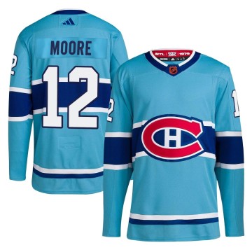 Authentic Adidas Youth Dickie Moore Montreal Canadiens Reverse Retro 2.0 Jersey - Light Blue