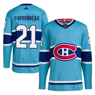 Authentic Adidas Youth Guy Carbonneau Montreal Canadiens Reverse Retro 2.0 Jersey - Light Blue
