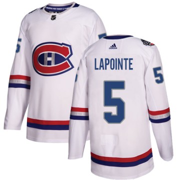Authentic Adidas Youth Guy Lapointe Montreal Canadiens 2017 100 Classic Jersey - White