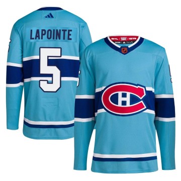 Authentic Adidas Youth Guy Lapointe Montreal Canadiens Reverse Retro 2.0 Jersey - Light Blue