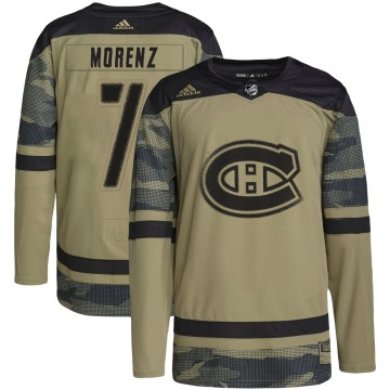 Authentic Adidas Youth Howie Morenz Montreal Canadiens Military Appreciation Practice Jersey - Camo