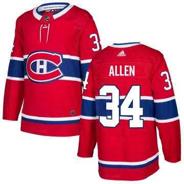 Authentic Adidas Youth Jake Allen Montreal Canadiens Home Jersey - Red
