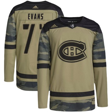 Authentic Adidas Youth Jake Evans Montreal Canadiens Military Appreciation Practice Jersey - Camo
