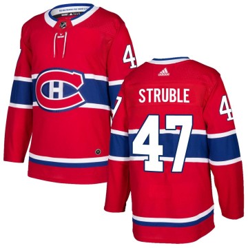 Authentic Adidas Youth Jayden Struble Montreal Canadiens Home Jersey - Red