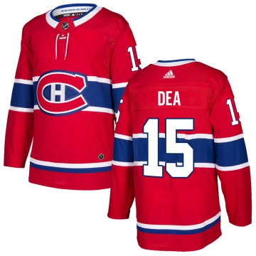 Authentic Adidas Youth Jean-Sebastien Dea Montreal Canadiens Home Jersey - Red