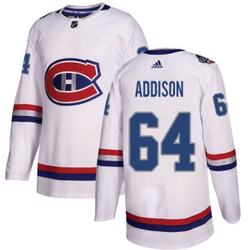 Authentic Adidas Youth Jeremiah Addison Montreal Canadiens 2017 100 Classic Jersey - White