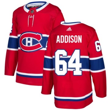 Authentic Adidas Youth Jeremiah Addison Montreal Canadiens Home Jersey - Red