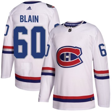 Authentic Adidas Youth Jeremie Blain Montreal Canadiens 2017 100 Classic Jersey - White