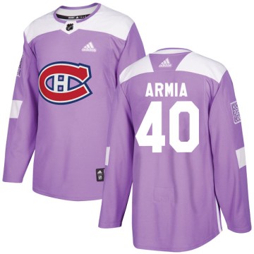 Authentic Adidas Youth Joel Armia Montreal Canadiens Fights Cancer Practice Jersey - Purple