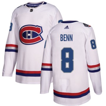 Authentic Adidas Youth Jordie Benn Montreal Canadiens 2017 100 Classic Jersey - White